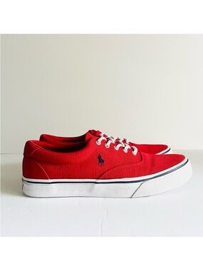 Polo Ralph Lauren Red Sneakers Men’s Size 9 Low Top Casual Shoes